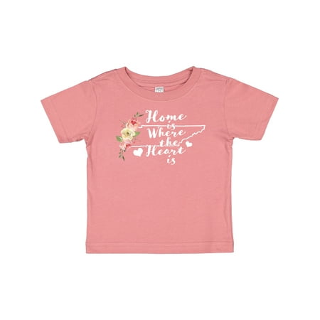 

Inktastic Tennessee Home is Where the Heart is with Watercolor Floral Gift Baby Girl T-Shirt
