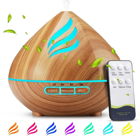 Noahstrong 500ml Essential Oil Diffuser, Flying Wings Shape Aromatherapy Diffusers Humidifier, Waterless Auto Shut-off for Large Room Bedroom Home Office