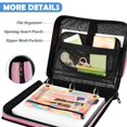 thumbnail image 5 of Zipper Binder with Shoulder Strap 2 inch 3 Ring Waterproof File Folder Organizer Bag 500 Sheet Pink Dreamy Heart, 5 of 8