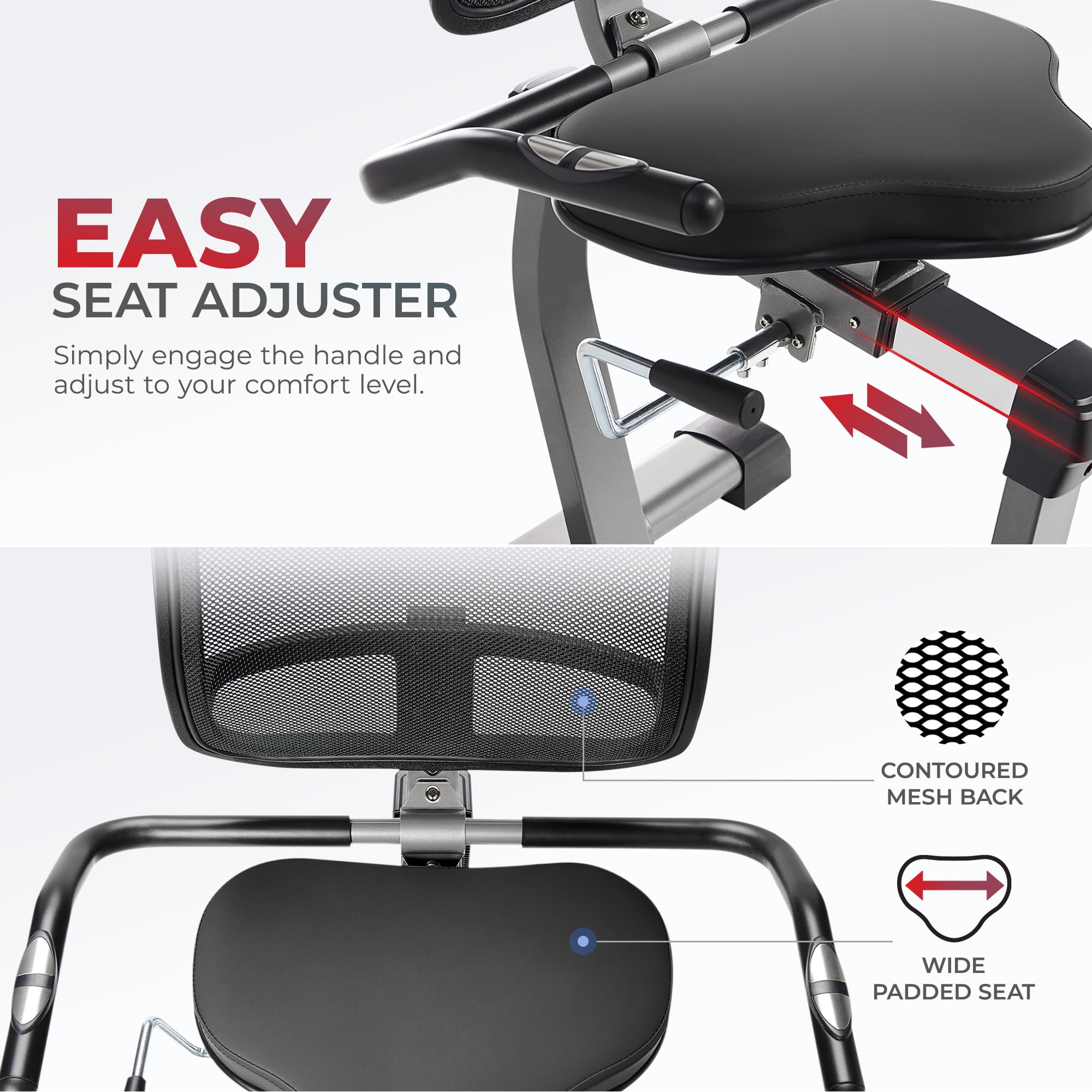 Sunny Health & Fitness Comfy Recumbent Cross Trainer Recumbent Elliptical Bike