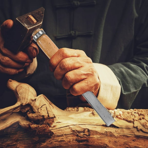 Raindrops Carving Chisel Set 4pcs Flat Tip Metal Chisel With Wood Handles Diy Carving Craft Tool Handheld Engraving Carving Tool For Carving Shaping Sculpting