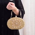 thumbnail image 2 of Bolso de noche con forma de girasol, bolso de mano para banquetes, bolso de noche, bolso con incrustaciones de diamantes, bolso de fiesta, 2 of 6