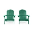thumbnail image 2 of Christopher Knight Home Hanlee Outdoor Rustic Acacia Wood Folding Adirondack Chair (Set of 2) by  Dark Green 2, 2 of 5