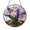 Acrylic 3.5 Inch, variant on Stained Glass Purple Crocus and Robins Suncatcher, Round Window Hanging Ornament, Colorful Nature Home Decor, Unique Gift