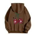 thumbnail image 5 of Puliio Womens Hoodies Cute Cherry Printed Long Sleeve Casual Pullover Hoodie Spring Fall Winter Soft Comfortable Hooded Sweatshirt With Front Pocket, 5 of 6