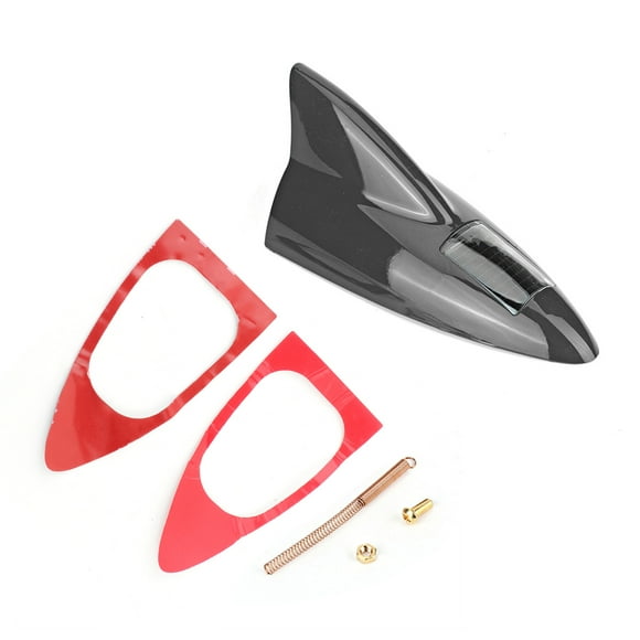 MAYUJIAA 12LED Car Solar Energy Flashing Light Shark Fin Warning Lamp Auto AccessoryGray QM321-48265