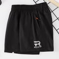 thumbnail image 5 of FSYBOA Boys Athletic Shorts, Casual Above Knee Elastic Wasit Trendy Kids Summer Shorts Black Size 14-16T, 5 of 8