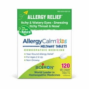 Boiron AllergyCalm Kids Tablets, Homeopathic Medicine for Allergy Relief Relief, Sneezing, Runny Nose, Itchy Throat & Nose, Meltaway 120 Tablets