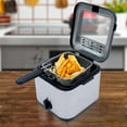 thumbnail image 2 of 2.5L 110v 1000w Adjustable Electric Deep Fryer With Basket Stainless Steel 9*8.2*7.4in for Making Various Fried Foods for Home Use or Business, 2 of 14