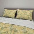 thumbnail image 2 of Floral Comforter & Sham Bedding Set, Large Motifs of Japanese Chrysanthemum Flowers with Leaves, 3 pcs Duvet Set Microfiber Filling Quilt, 5 Sizes, Cream Mustard, by Ambesonne, 2 of 4