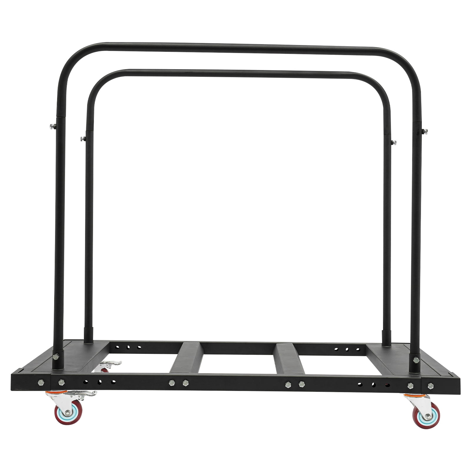 Industrial Folding Table Dolly, 120kg Capacity, Expandable 3.35-9.09in Beams, 2 Tubular Handles, Ideal for Construction Sites, Warehouses, Storage
