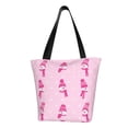 thumbnail image 1 of Fotbe Pink Scarf Snowman Bolsa de Playa con Estampado, Bolsa de Hombro, Bolsa de Mano Espaciosa, Bolsa de Viaje Ligera, Bolsa de Compras Versátil, 1 of 6