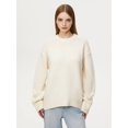 thumbnail image 3 of Women'S Sweater Crew Neck Long Sleeve Pullover Loose Fit Soft Knit Ribbed Hem Fall Winter Outfit Milky One Size, 3 of 8
