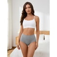 thumbnail image 3 of Gai Yi Plus Size High-Waisted Briefs - Smoothing & All-Day Comfort 4 Pack 2Black+2Grey 3XL, 3 of 8