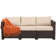 thumbnail image 7 of Waroom 3-Seat Patio Wicker Couch Outdoor Rattan Sofa Furniture Steel Frame High Back No-Slip Cushioned Furniture Cover, Khaki, 7 of 7