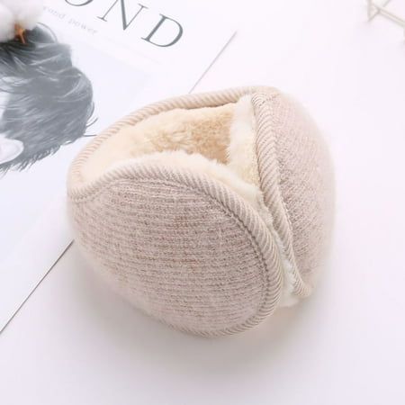 

Anvazise Winter Ear Caps Thick Warm Soft Knitted Ear Muff for Work Light Khaki