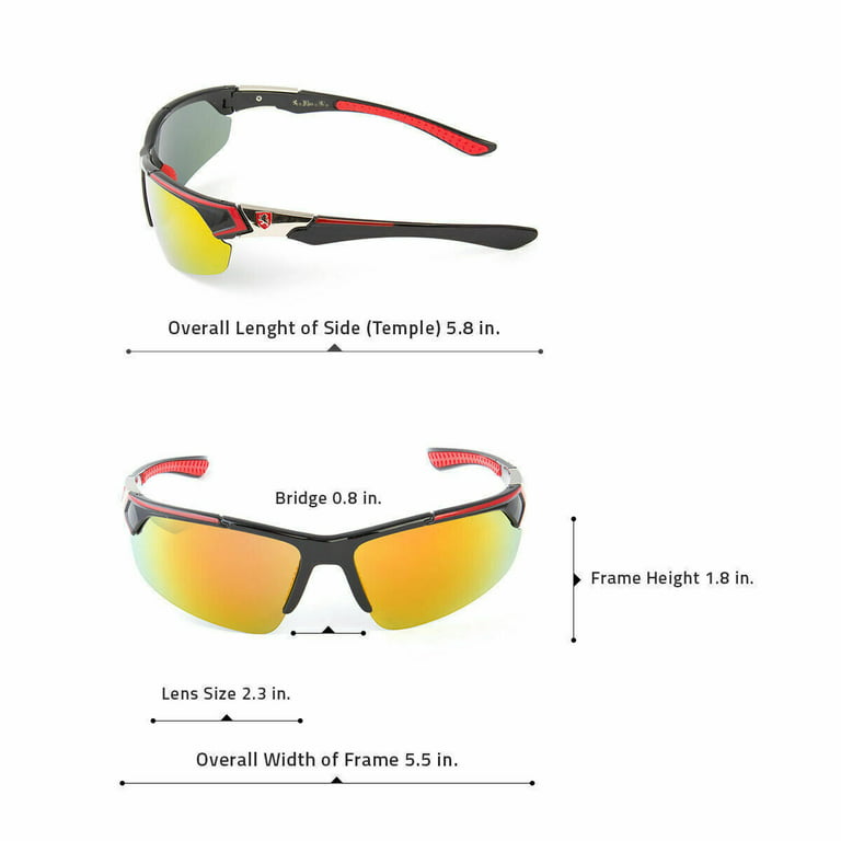 Polarized Sports Sunglasses for Men UV Protection Wrap Around Unbreakable  Sun Glasses for Fishing Driving