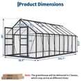 thumbnail image 2 of 8×16 FT Aluminum Polycarbonate Greenhouse, Easy Assembly Walk-in Greenhouse with Roof Vent & Lockable Door, Heavy Duty Outdoor Greenhouse for Patio, Backyard, Garden, Sunroom, 2 of 9