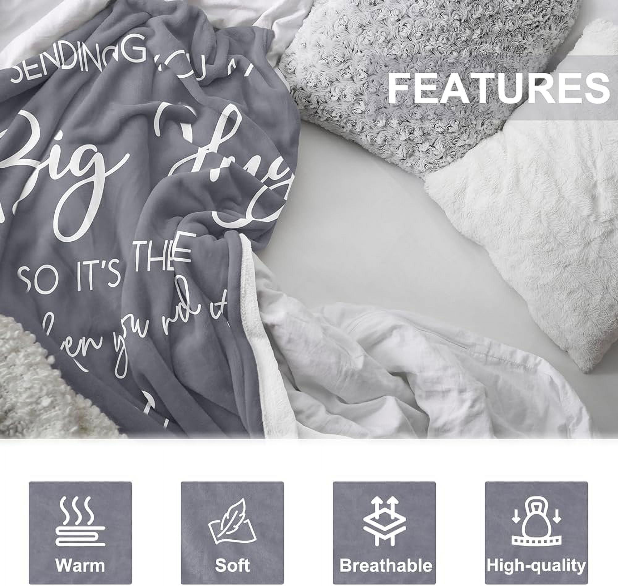 Pubrave Get Well Gifts for Women Men Inspirational Gifts for Women Men Sympathy Gift Thinking of You Gifts Birthday Gifts for Woman Feel Better Gifts Healing Blanket Grey 60x50in