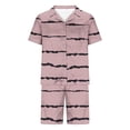thumbnail image 4 of SnZhen Button up Shirt Men Casual Turndown Button Turndown Print Short Sleeve Blouse And Pants Set, 4 of 5