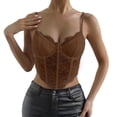 thumbnail image 2 of Texiao Women's Sexy Floral Lace Mesh Corset Vest Spaghetti Strap Tops Going Out, 2 of 8