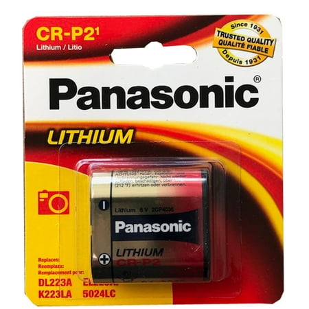 Panasonic CR-P2 6V Photo Lith Battery Compatible with DLCRP2 EL223AP PC223