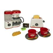 Dollar Queen 180832M Deluxe Kitchen Play Set Coffee Maker & Toaster, Red