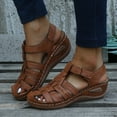 thumbnail image 2 of AnuirheiH Women's Wedge Heels Sandals, Comfortable Ankle Strap Closed Toe Summer Sandals Casual Outdoor Wedges( Brown), 2 of 9