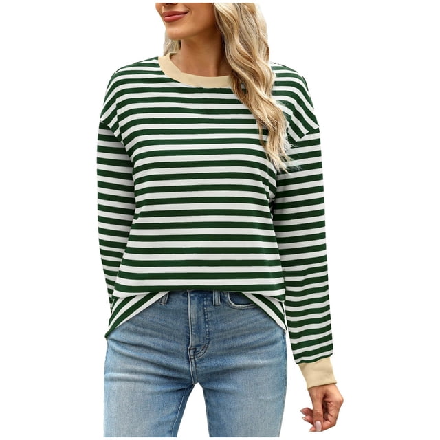 WEAIXIMIUNG Chandail en Molleton pour Femmes à Fermeture Éclair à Rayures Color Block Manches Longues Col Rond Chandail en Molleton pour Femmes Tendance Coupe Ample Décontractée