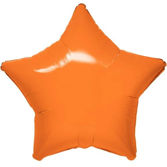 19 inch Anagram Vibrant Orange Star Foil Mylar Balloon - Party Supplies Decorations