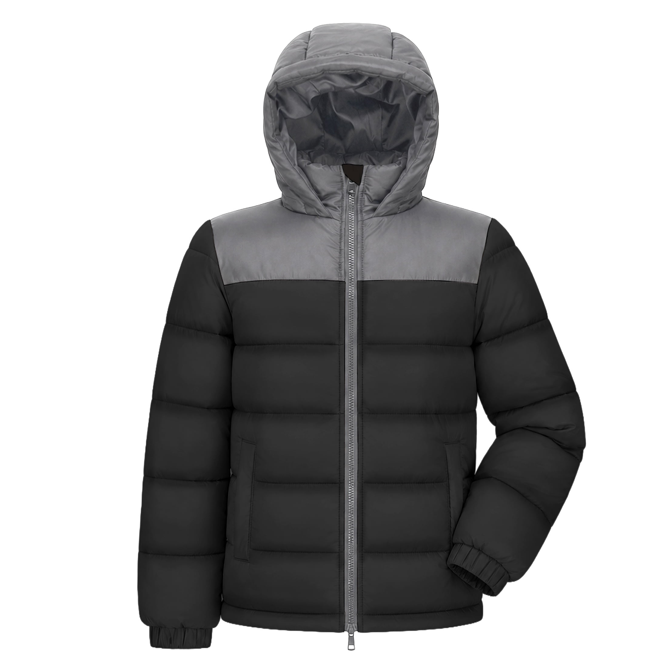 Trailmaker (10 Pack) Boys Kids Hooded Water Resistant Insulated Puffer Jackets, Midweight with Pockets, Cinched Cuffs, Two-Way Zippers (10 Pack, Assorted Colors)