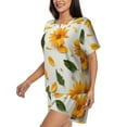 thumbnail image 3 of Womens Pajama Sets With Pocket, Sunny Yellow SunFlower Lounge Sets Short Sleeve Sleepwear PJ Sets for Women, 3 of 6