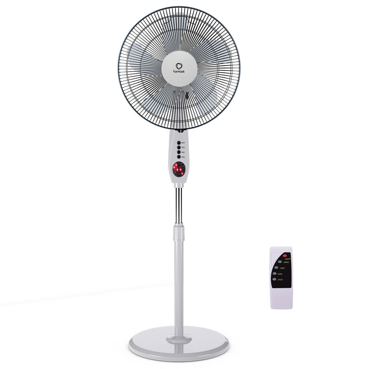 Powerful 4 Speeds Oscillating Standing Fan With Remote Outdoor Patio 2 In 1 Large Fan For Living Room Bedroom Timer Function 3 Modes Pedestal Fan Adjustable Height Tilt Large Stand Up Fan