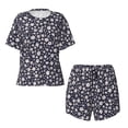 thumbnail image 4 of Naloa Daisies Flowers Women's Short-Sleeved Pajama Set, Loungewear, Summer pajamas, Breathable Cozy - X-Large, 4 of 9