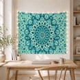 thumbnail image 5 of Radial Mandala on a Teal Background, Calming Boho for Decor Lovers, Bohemian Wall Art, Housewarming Gift, Tapestry Wall Hanging for Bedroom, Living Room and Dorm, 5 of 7