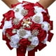 thumbnail image 1 of XmhyTop Ramo de novia de lujo hecho a mano con rosas de seda grandes y flores artificiales para boda real vintage (rojo y blanco), 1 of 5