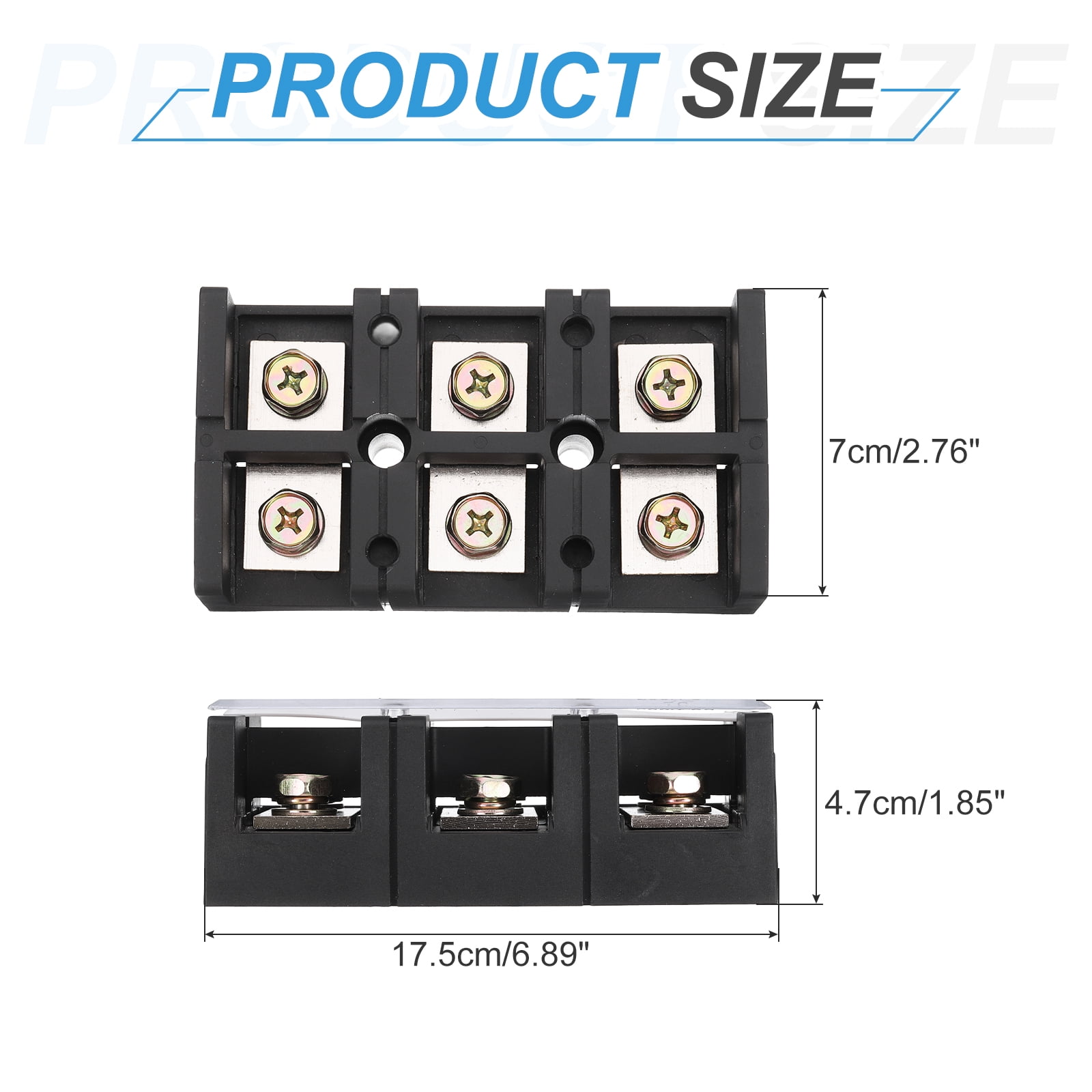 1 Pcs Barrier Terminal Strip Block 600V 200A Dual Rows 4 Positions Rail Base Screw Connector(The Shell Is Made of Flame Retardant and Heat Resistant Material)