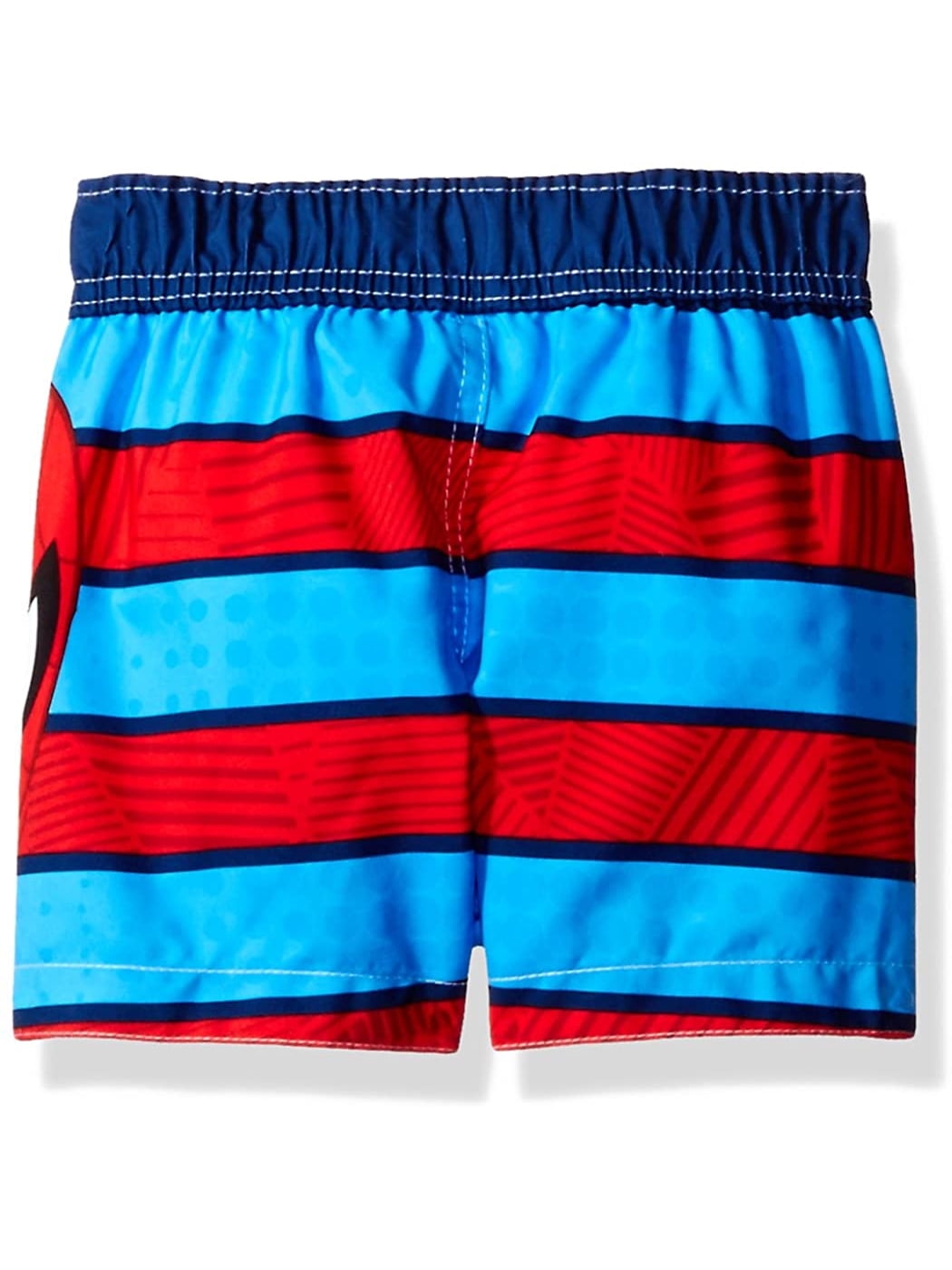Marvels Little Toddler Boys Red Royal Blue Striped Go Spidey Swim Shorts 2-4T