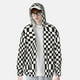 thumbnail image 2 of Fotbe Black and White Checkerboard Chaqueta con Protección Solar UPF 50+ para Hombre y Mujer, Camisa con Capucha y Bolsillos-3X-Large, 2 of 7