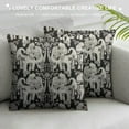 thumbnail image 3 of GOSMITH  Decorative Throw Pillow Cover for Couch Sofa,Black Flowers Scandinavian Folk Pattern Swedish Dala or Daleclarian Horse Floral Design Sweden Animal Home Decor Pillow case, 3 of 5