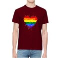 thumbnail image 2 of EQWLJWE Men's Crew T-Shirts Men Short Sleeve Casual Valentine's Day Rainbow Flag Heart Printing Round Neck Pullover T Shirt Blouse, 2 of 4