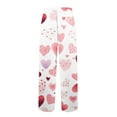 thumbnail image 4 of Fgvctg Valentine's Day Men's Pajamas Fashion Love Heart Graphic Wide Leg Pajama Sleepwear High Waisted Pj Pants Oversized Fall Spring Drawstring Lounge Pants with Pockets White 3XL, 4 of 5