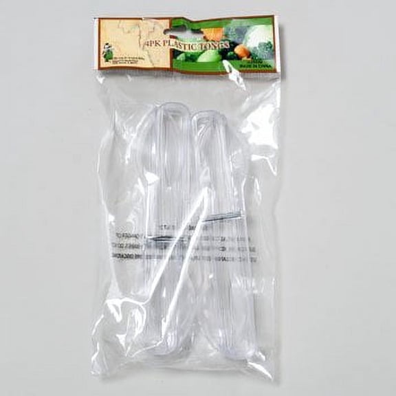 TONGS CLEAR PLASTIC 6.5" KITCHEN 4 Pack