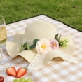 thumbnail image 1 of Sombrero de paja DIY con flores artificiales, transpirable, para uso doméstico, para niñas, vacaciones, manualidades, para exteriores, a moda, Estilo A, 1 of 9