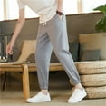 thumbnail image 3 of Men's Casual Pants Men'S Loose Straight Summer Casual Pants Breathable Grey M, 3 of 3