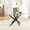 Black, variant on 63" Rectangular Glass Dining Table, Modern Clear Tempered Glass Top with Gold Stainless Steel Cross-Legged Base, for Kitchen, Apartment, Living Room