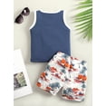 thumbnail image 4 of Genuiskids Toddler Baby Boy Summer Clothes Animal Island Sleeveless Tank Top+Drawstring Shorts Set 2pcs Beach Outfit 6M-4T, 4 of 9