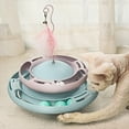 thumbnail image 5 of Cat Turntable Toy Interactive Funny Feather Circular Turntable Kitten Toys for Cats Kittens Purple Blue, 5 of 5