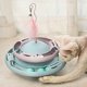 thumbnail image 5 of Tocadiscos para gatos, juguete interactivo, divertido, circular, con plumas, juguetes para gatos, gatitos, color morado y azul, 5 of 5
