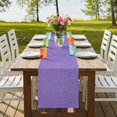 thumbnail image 4 of Lavender Burlap Texture Table Runner 70 Inches Long,Farmhouse Vintage Lavender Cotton Linen Table Runners Dresser Scarves,Fabric Tabletop Scarf Furniture Cover for Home Dinner Party 13"x70", 4 of 9
